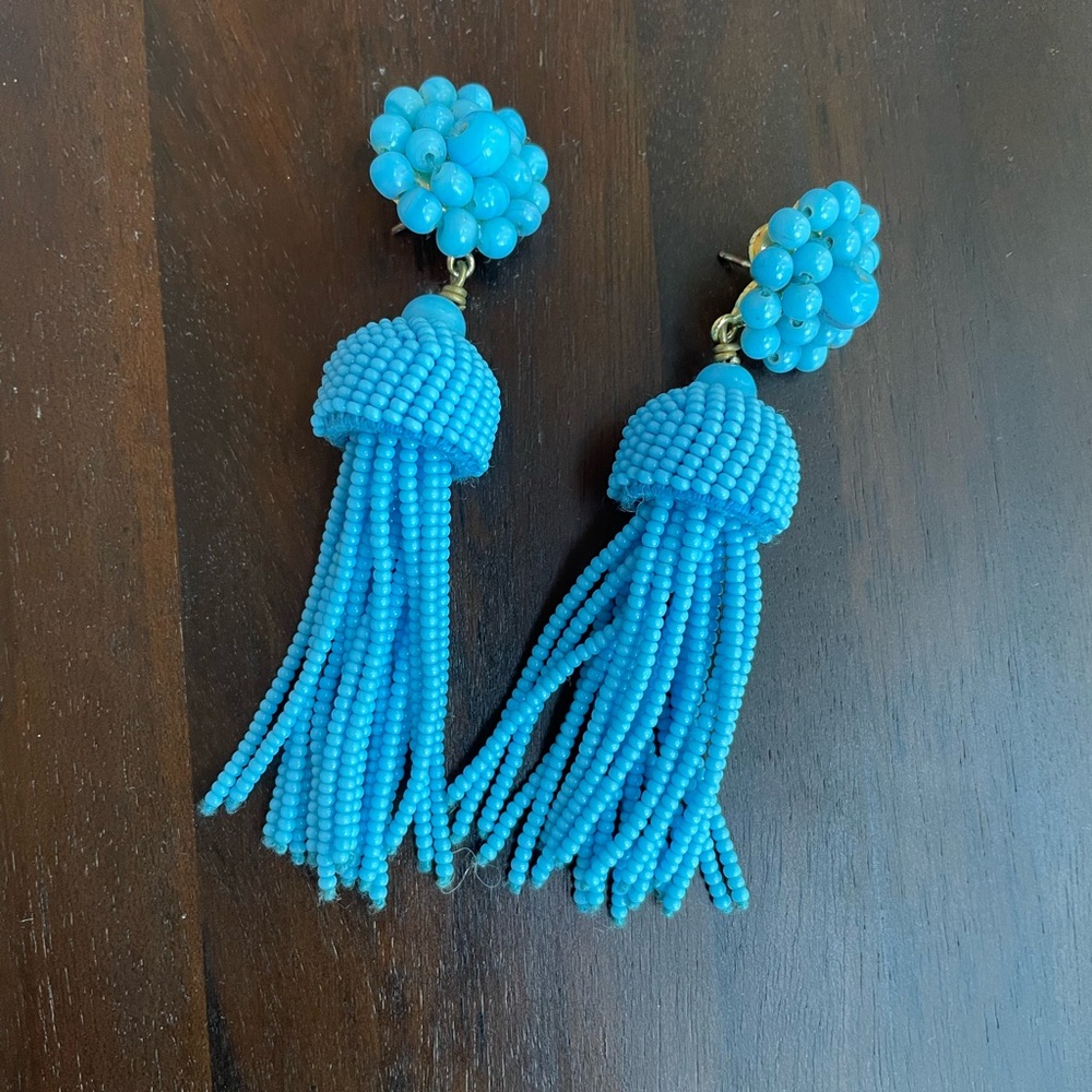 Turquoise tassel earrings